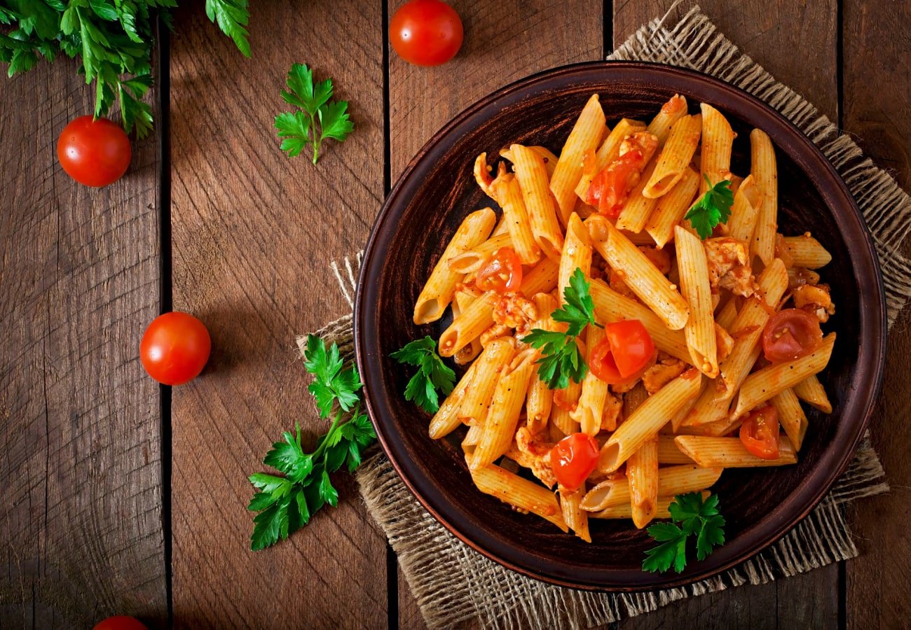 Penne pasta in tomato